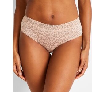 State of Day Women's Cotton Blend Lace-Trim Hipster Underwear Soft Leopard NWT